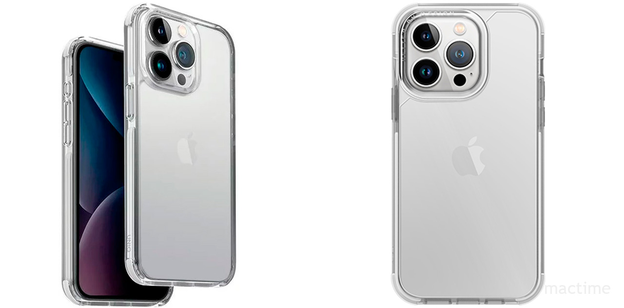Стильный прозрачный чехол Uniq Combat для iPhone 15 Pro Max с белыми рамками